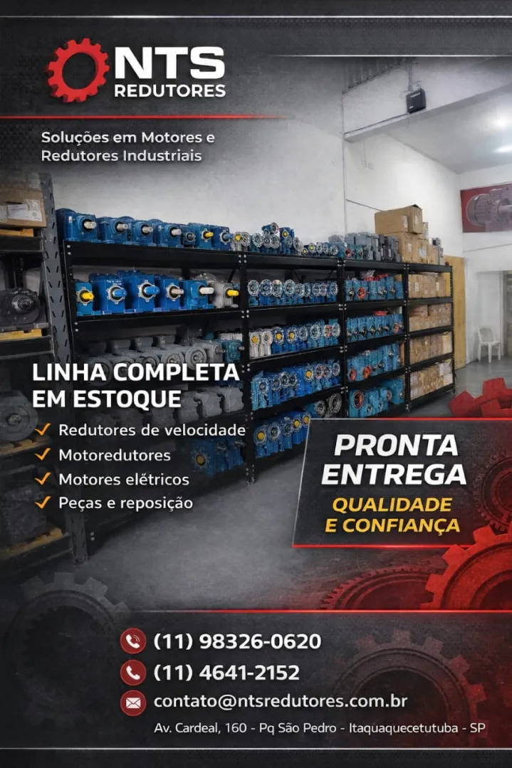 NTS Redutores - linha completa de redutores, motorredutores e motores elétricos em pronta entrega