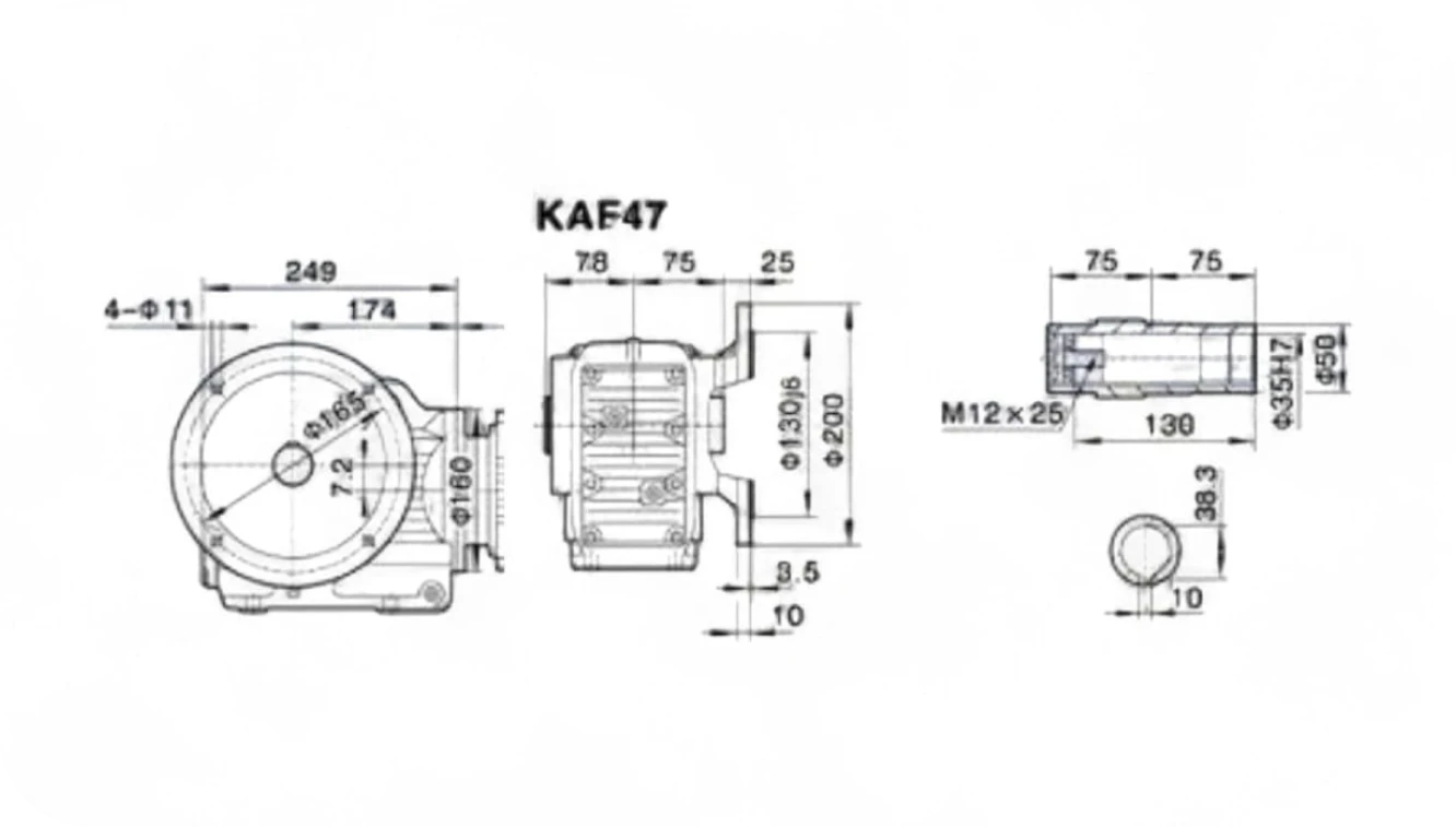 MOTOREDUTOR ENGRENADO HELICOIDAL KAB/KAF