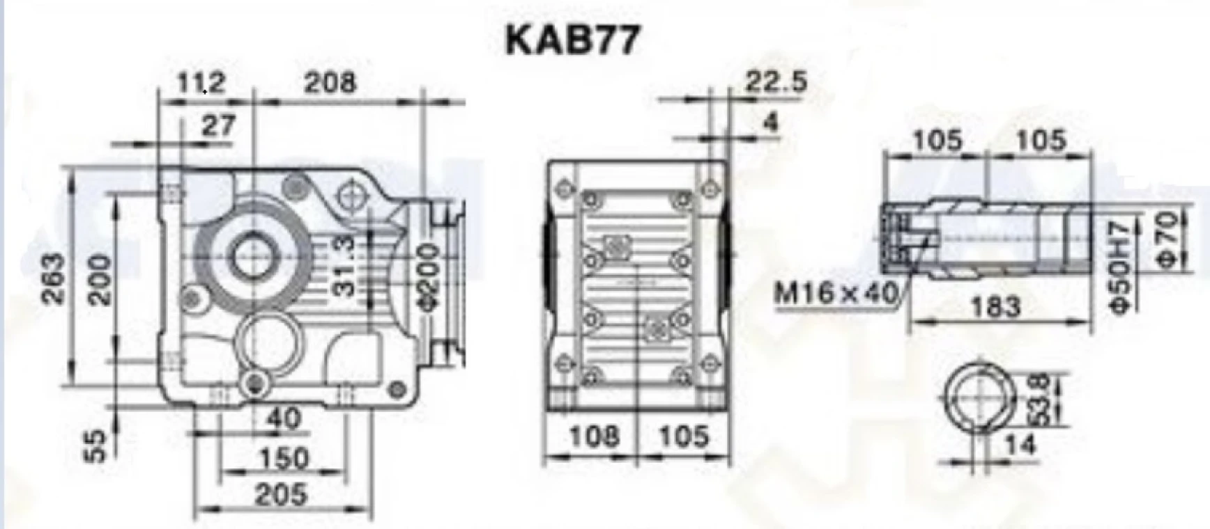 MOTOREDUTOR ENGRENADO HELICOIDAL KAB/KAF